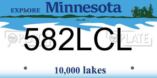 582LCL Minnesota License Plate