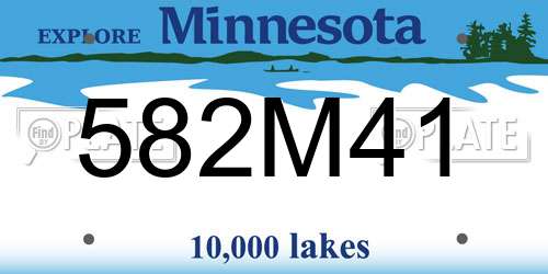 582M41 Minnesota License Plate