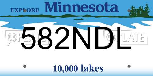 582NDL Minnesota License Plate