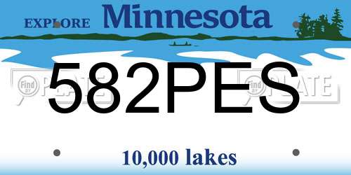 582PES Minnesota License Plate