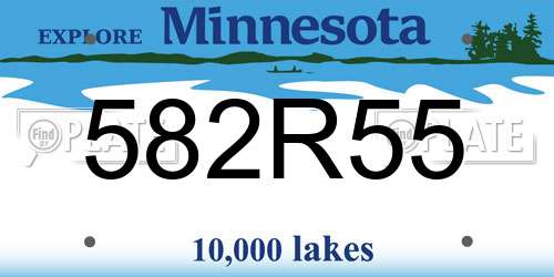 582R55 Minnesota License Plate