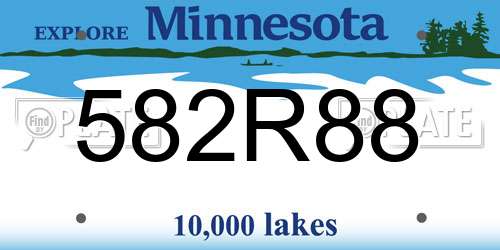 582R88 Minnesota License Plate
