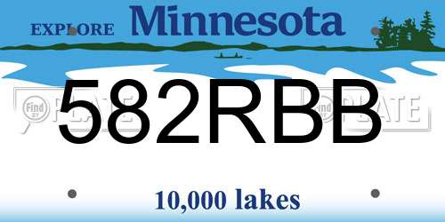 582RBB Minnesota License Plate
