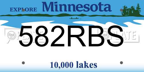 582RBS Minnesota License Plate