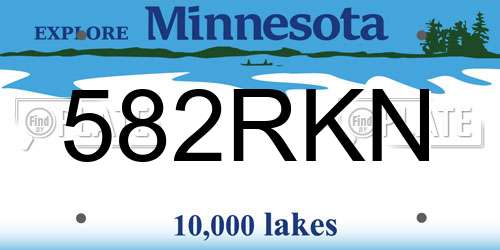 582RKN Minnesota License Plate