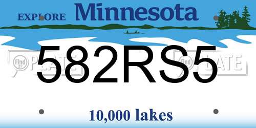 582RS5 Minnesota License Plate