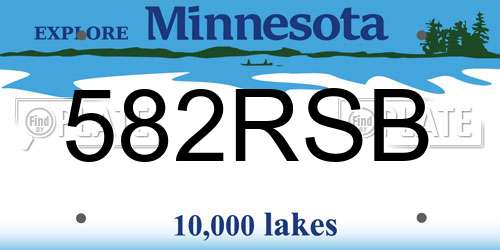 582RSB Minnesota License Plate