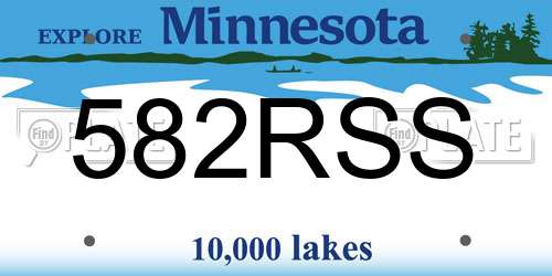 582RSS Minnesota License Plate