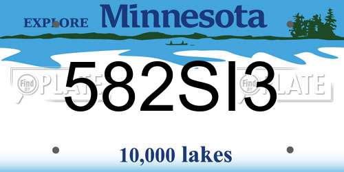 582SI3 Minnesota License Plate