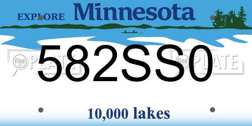 582SS0 Minnesota License Plate