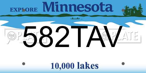 582TAV Minnesota License Plate