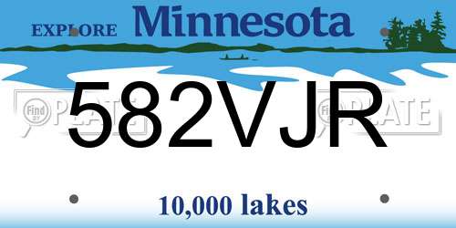 582VJR Minnesota License Plate