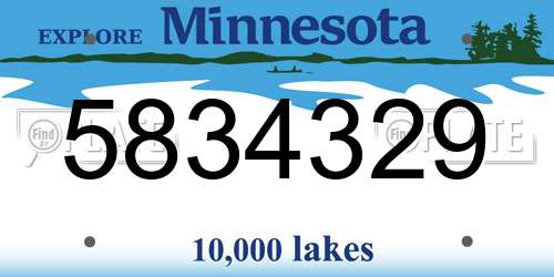 5834329 Minnesota License Plate