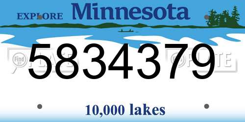 5834379 Minnesota License Plate