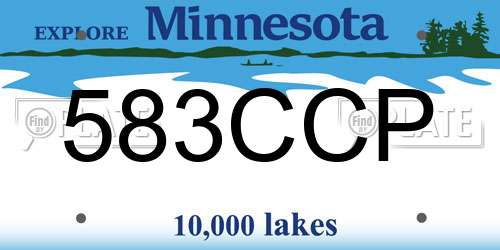 583CCP Minnesota License Plate