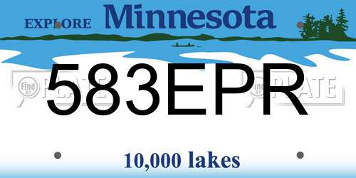 583EPR Minnesota License Plate