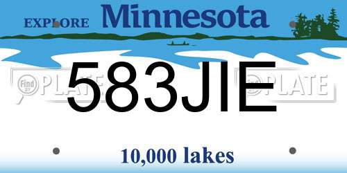 583JIE Minnesota License Plate