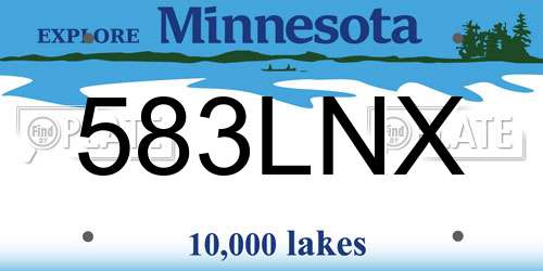 583LNX Minnesota License Plate