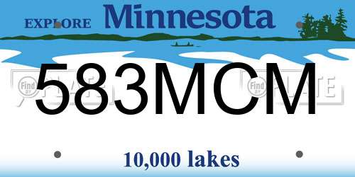 583MCM Minnesota License Plate