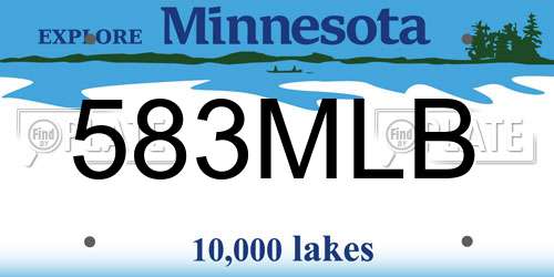 583MLB Minnesota License Plate