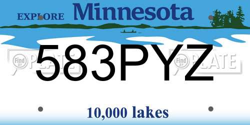 583PYZ Minnesota License Plate