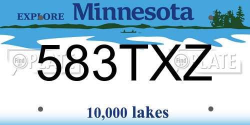 583TXZ Minnesota License Plate