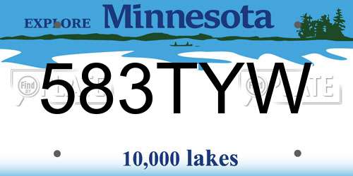 583TYW Minnesota License Plate