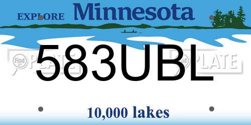 583UBL Minnesota License Plate