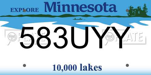 583UYY Minnesota License Plate