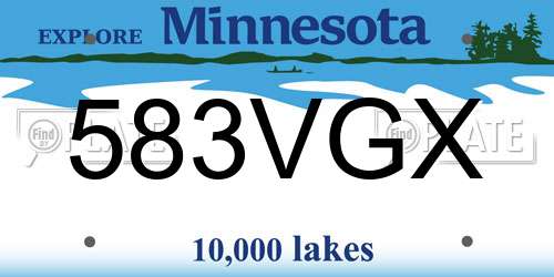 583VGX Minnesota License Plate