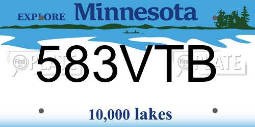 583VTB Minnesota License Plate