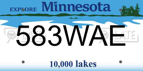 583WAE Minnesota License Plate