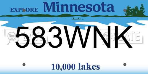 583WNK Minnesota License Plate