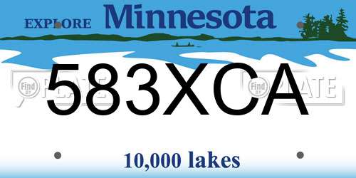 583XCA Minnesota License Plate