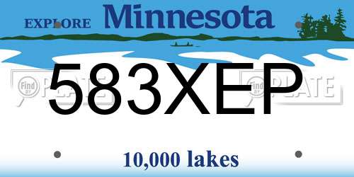 583XEP Minnesota License Plate