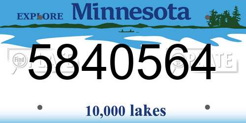 5840564 Minnesota License Plate
