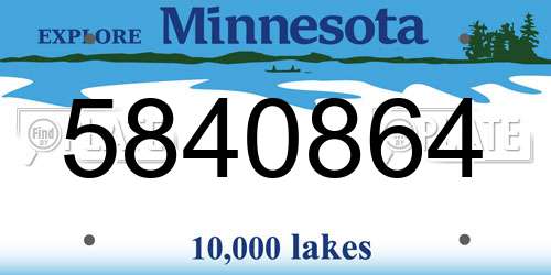 5840864 Minnesota License Plate