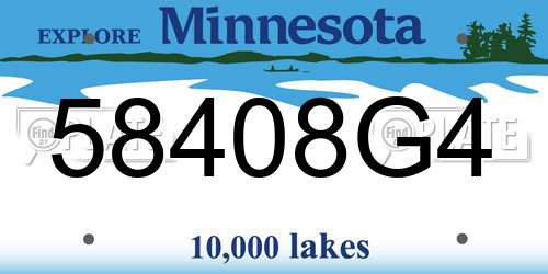58408G4 Minnesota License Plate