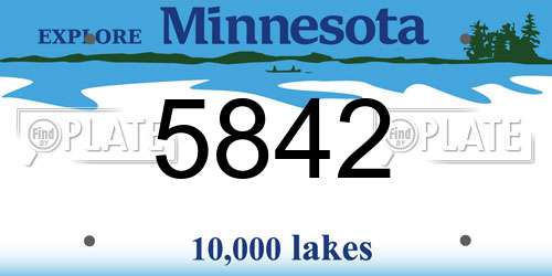 5842 Minnesota License Plate