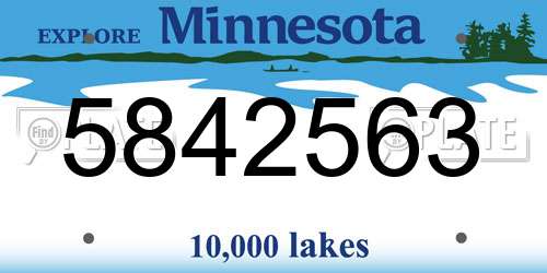5842563 Minnesota License Plate