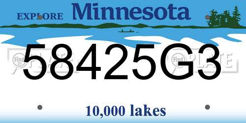 58425G3 Minnesota License Plate