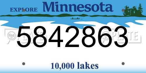 5842863 Minnesota License Plate