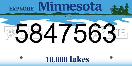 5847563 Minnesota License Plate