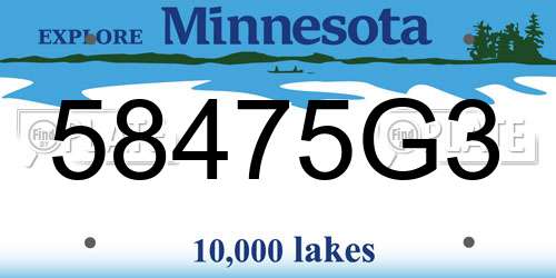 58475G3 Minnesota License Plate