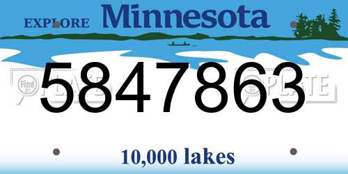 5847863 Minnesota License Plate
