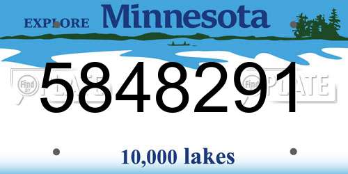 5848291 Minnesota License Plate