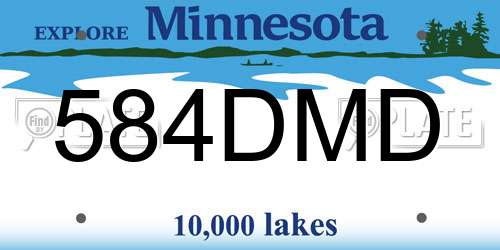 584DMD Minnesota License Plate
