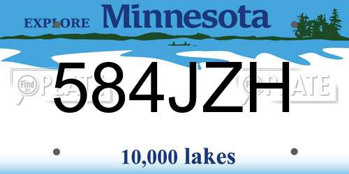 584JZH Minnesota License Plate