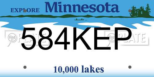 584KEP Minnesota License Plate