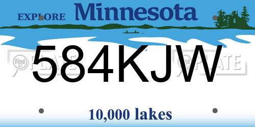 584KJW Minnesota License Plate